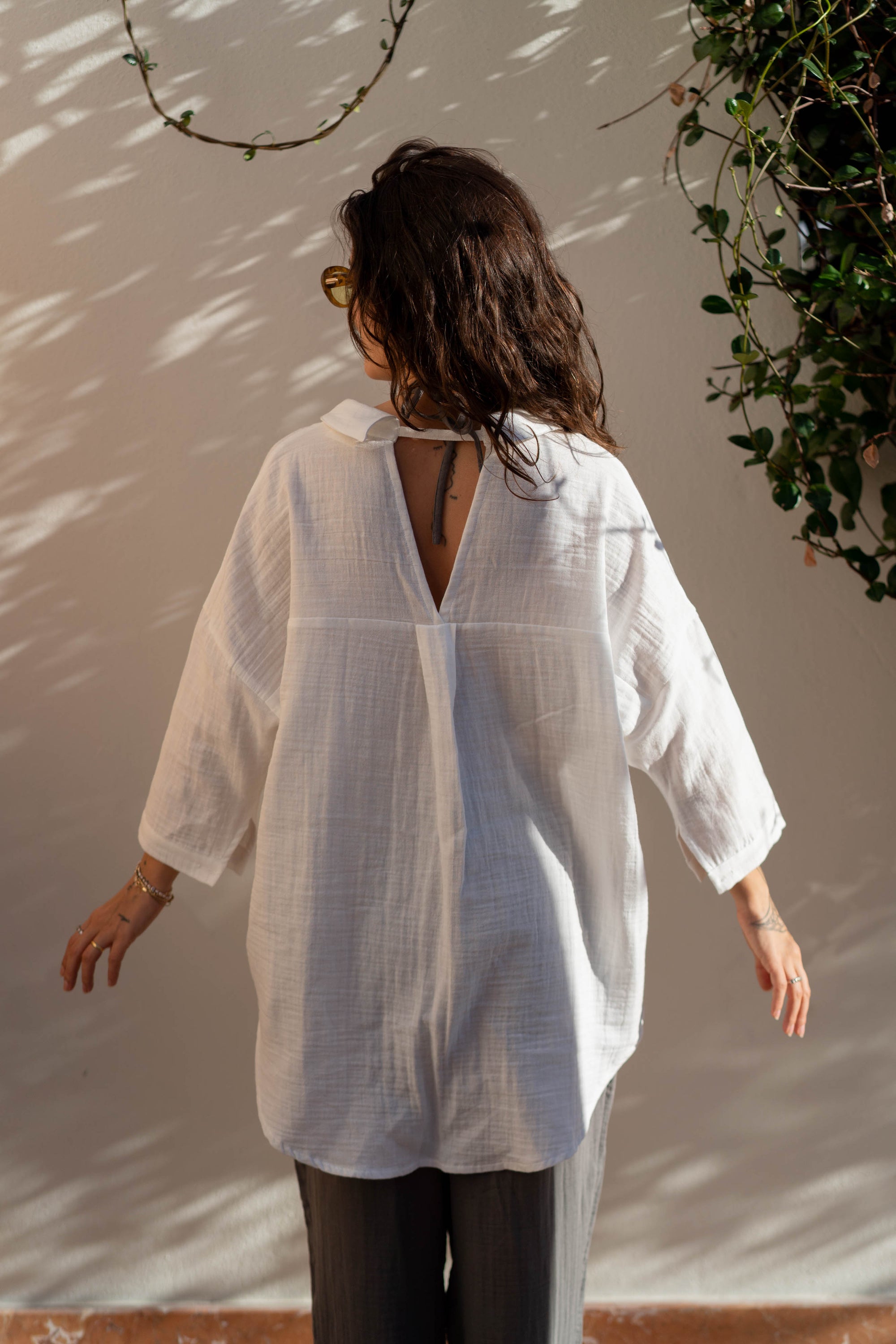 Pearl Half Sleeve Cotton Shirt