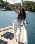 Wavy Blue Striped Pants
