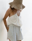Wavy Blue Striped Short